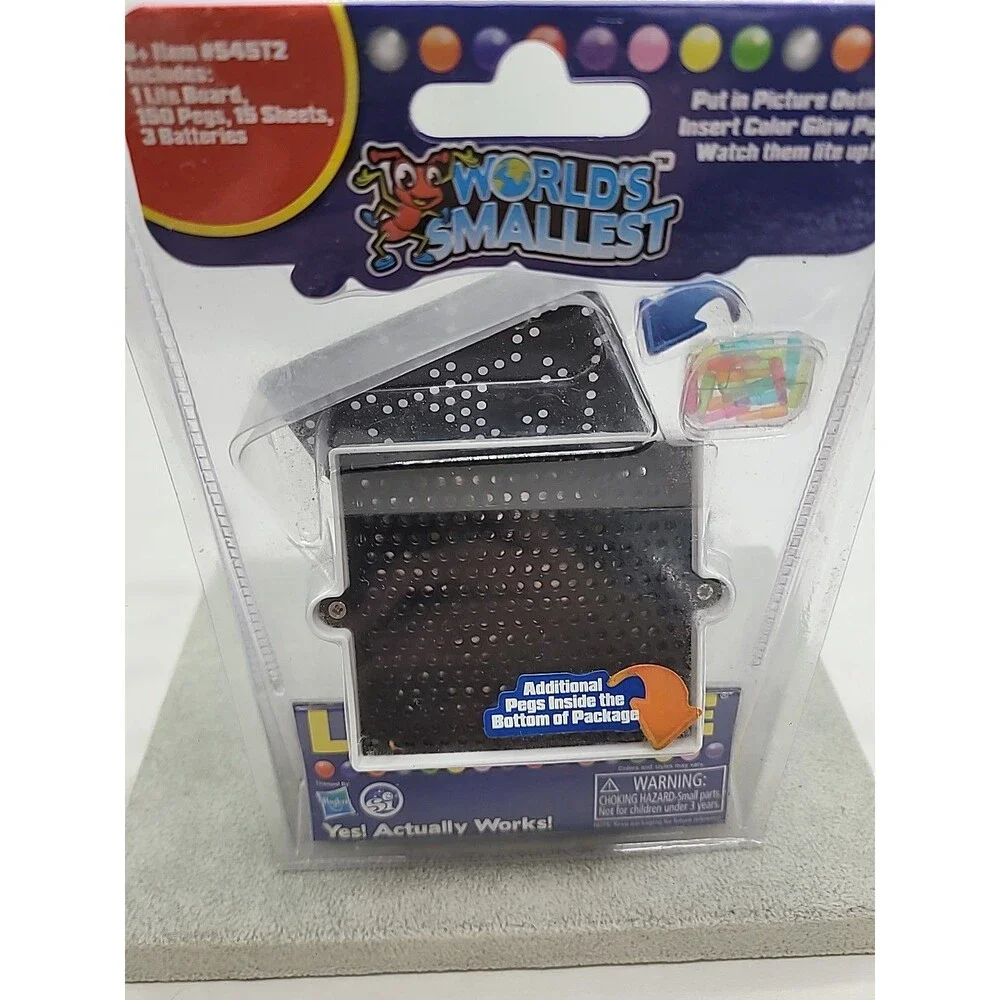 World's Smallest LITE BRITE Art Toy Miniature Light Bright Pegs Hasbro New
